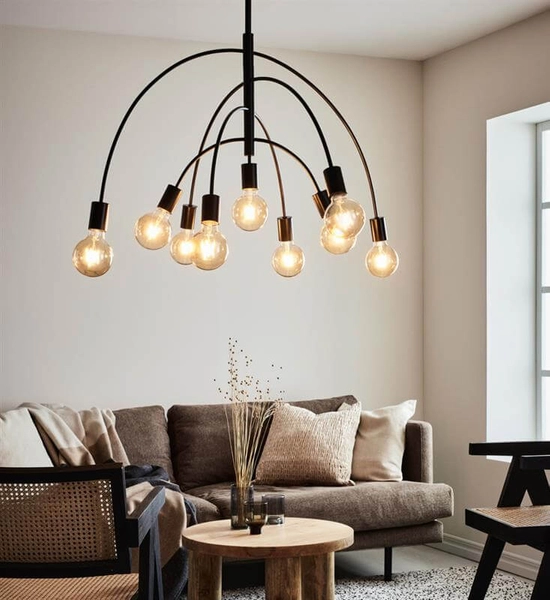 Wisząca lampa pokojowa Lavello metalowe łuki czarne