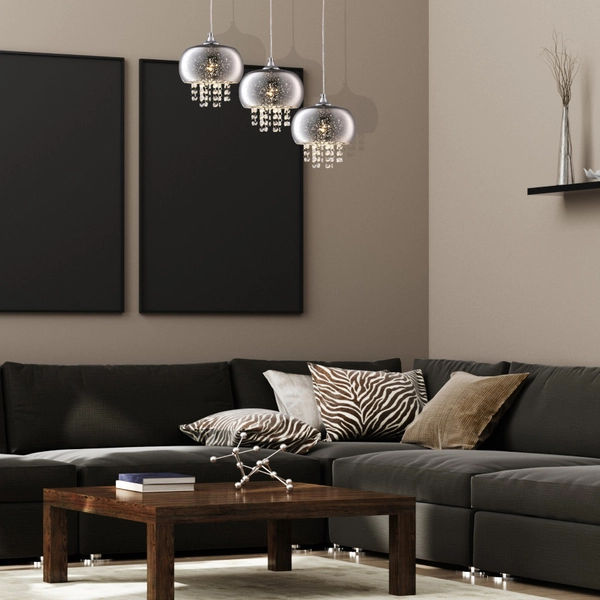 LAMPA wisząca STARLIGHT ML3787 Milagro metalowa OPRAWA listwa ZWIS z kryształkami kaskada glamour crystal chrom