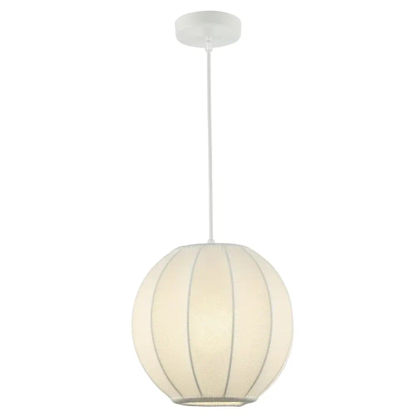 Skandynawska lampa wisząca Dana ML1805 kula tkanina biały