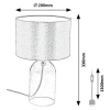 Designerska lampa na stolik Luxin 74047 na kablu szklana szary