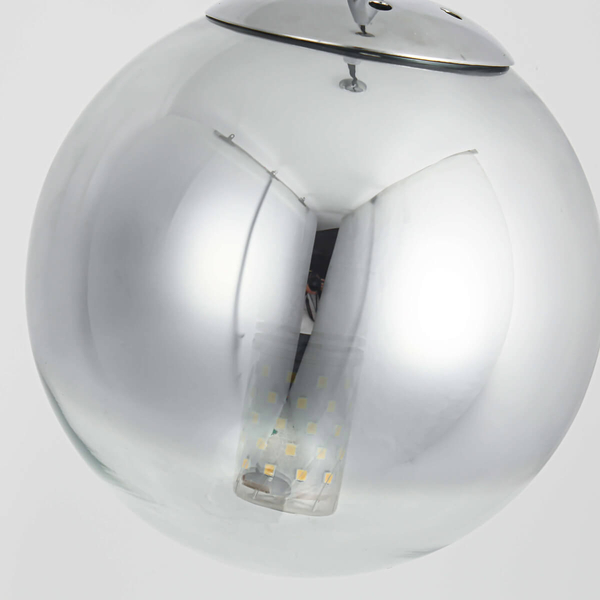 Kulista lampa wisząca Palla LP-2844/1P S CH szklana kula ball chrom