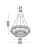 Srebrna lampa wisząca BAUTA LE42917 rings LED 46W do pokoju