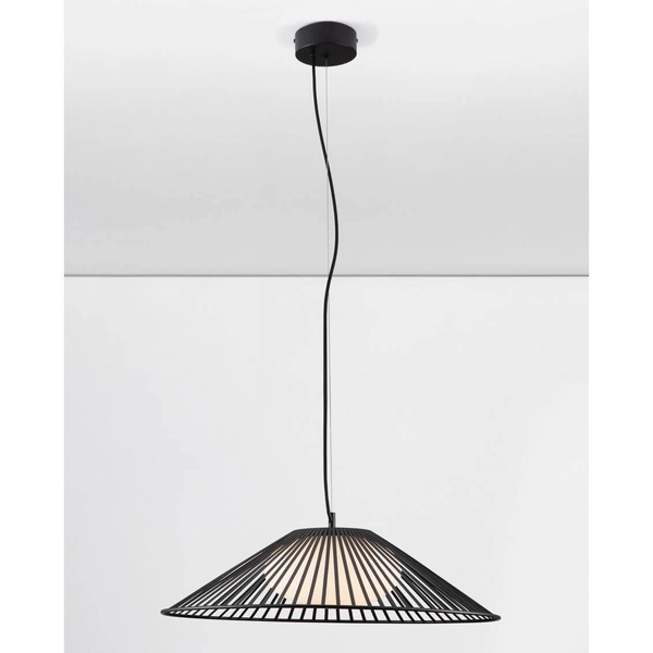 Druciana lampa zwisowa PENA LE44248 LED 21W 3000K kula czarna biała