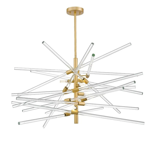 Geometryczna wisząca lampa REYKJAVIK P0599-06A-V7AC sople złoty