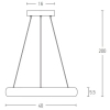 Dekoracyjna lampa wisząca 2044 LED 32W 3000K pierścień ring czarny