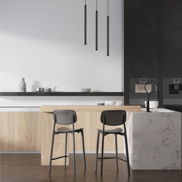 Nowoczesne tuby na listwie Sopel lampa wisząca czarna