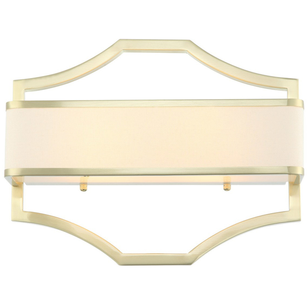 Kinkiet LAMPA klasyczna Gerdo Parette Old Gold Orlicki Design metalowa OPRAWA prostokątna ścienna złota kremowa