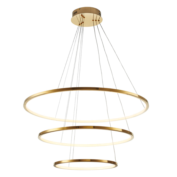 Zwisowa lampa salonowa Circle Slim ST-10112P-3 LED 53W 3000K okrągła złota