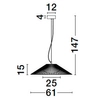 Druciana lampa zwisowa PENA LE44248 LED 21W 3000K kula czarna biała