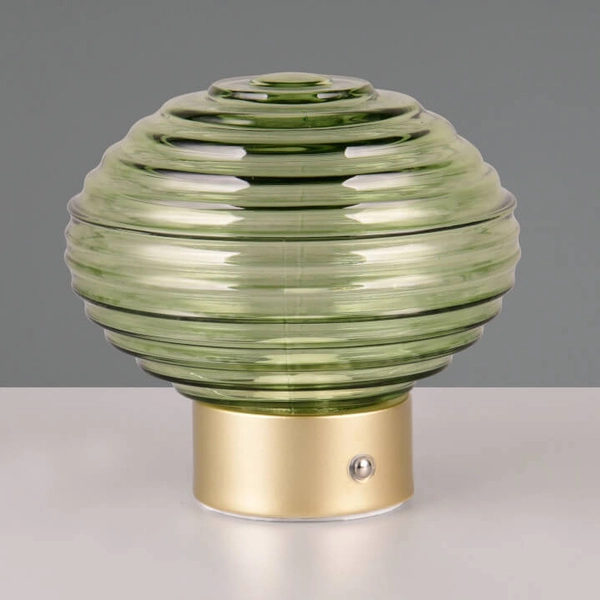 Szklana lampa stołowa Earl R57771115 LED 2W 3000K mosiądz zielona