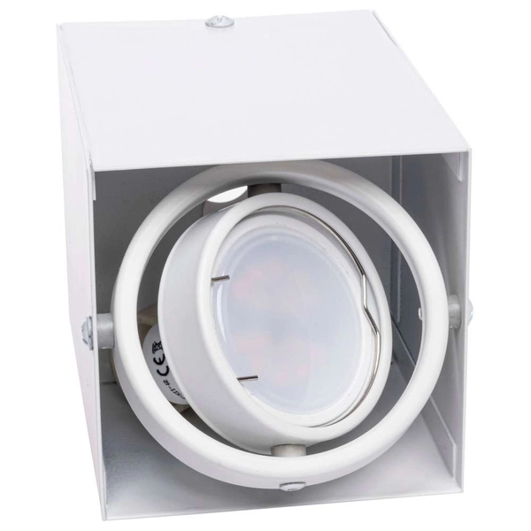 Spot LAMPA sufitowa BLOCCO ML476 Milagro natynkowa OPRAWA metalowa LED 7W 3000K oczko regulowane kostka cube biała