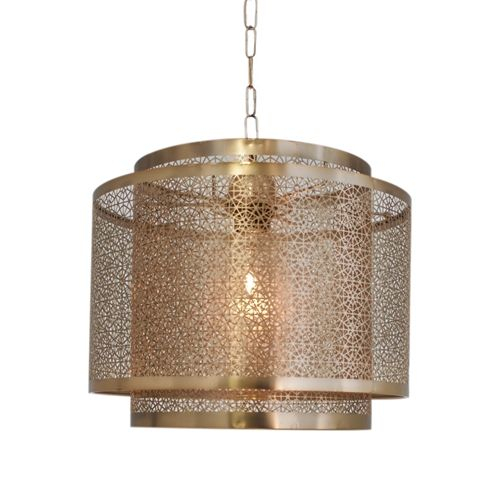 Orientalna lampa wisząca Hermine 4200400-6519 By Rydens ażurowa mosiądz