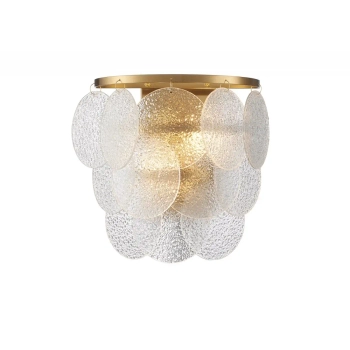 Ścienna lampa glamour FIORE ST-D8584W złoty metalowy szklany E14 klosz do salonu