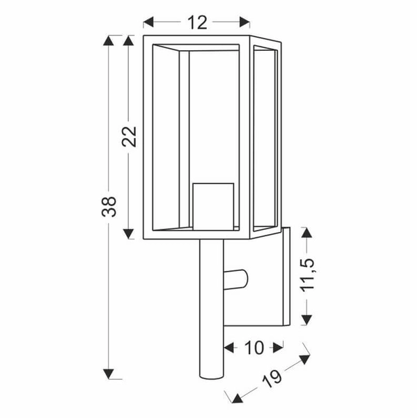 Lampa ścienna ogrodowa Hosta 21-32263 Candellux IP44 loftowa czarna