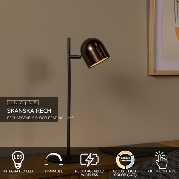 Stołowa lampka dotykowa SKANSKA 03649/03/96 LED 3W 3000-6000K IP44 brązowa