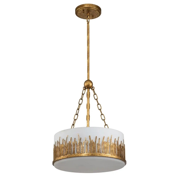 Jadalniana lampa wisząca Sawgrass QN-SAWGRASS-2P-DG-O okrągła biała złota