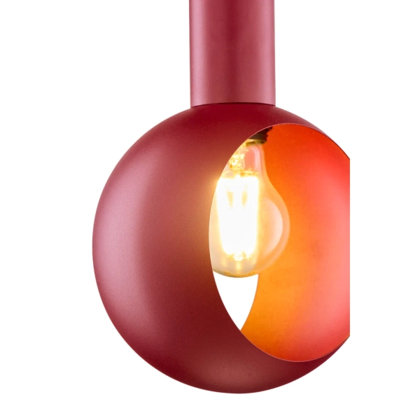 Burgundowa lampa wisząca VITRUM oczko 1xE27 metalowa do jadalni 41636