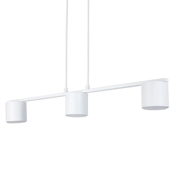 Potrójna zwisająca lampa Mila 3 41350 do jadalni metalowa biała