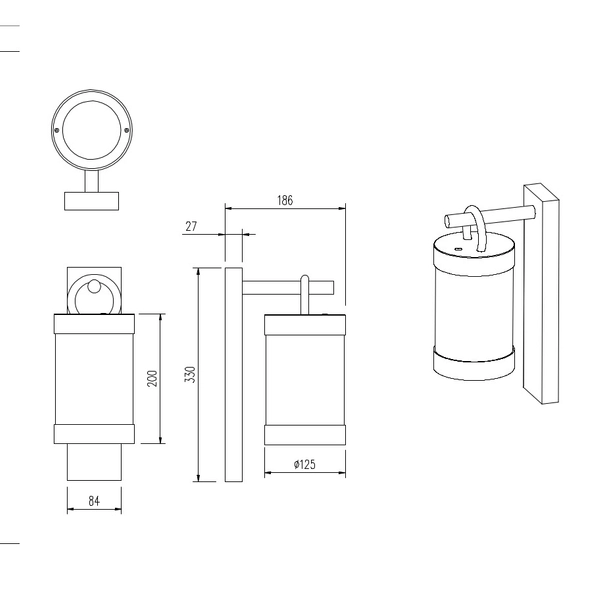 Kinkiet na elewację Sambesi 204160124 z czujnikiem zmierzchu miedź