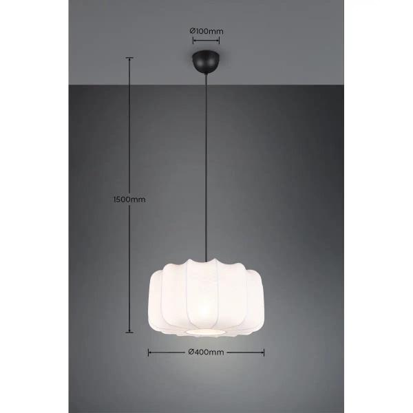 Salonowa lampa wisząca MADELINE R31971901 materiałowa czarny biały