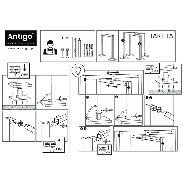Lampa stojąca do ogrodu TAKETA 9936 IP44 bramka antracyt