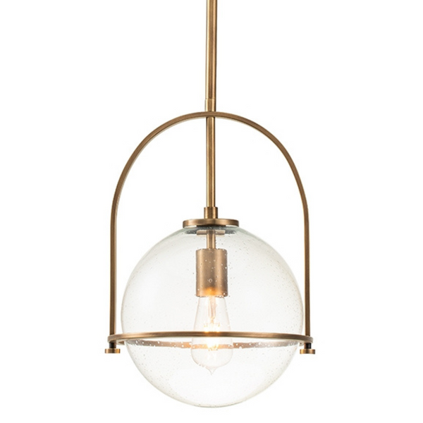 Lampa wisząca QN-SOMERSET-P-C-HB prosta kulista mosiądz
