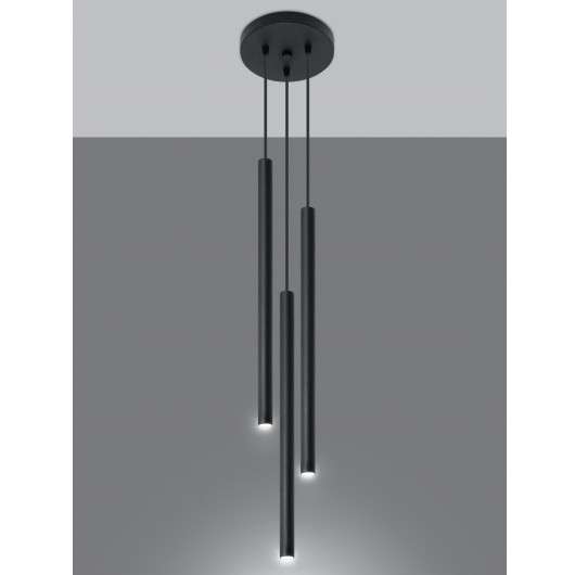 LAMPA wisząca SL.0471 metalowa OPRAWA kaskada ZWIS tuby czarne OUTLET