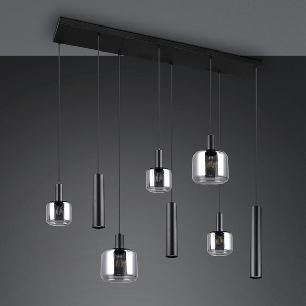 Wisząca lampa dekoracyjna MATARO 364100832 do salonu tubki chrom czarny