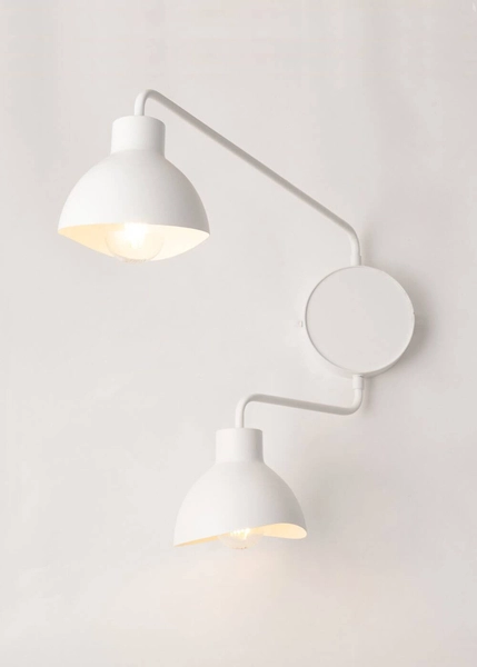 Ruchomy kinkiet 2-punktowy Holi sypialniany biały loft