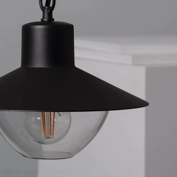 Wisząca lampa na taras Retro ABR-RRF-E27 Abruzzo IP54 czarny przezroczysty