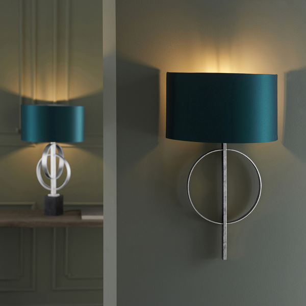 Kinkiet dekoracyjny L&-195222 Light& abażurowy morski srebrny