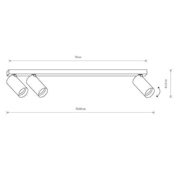 Lampa sufitowa z reflektorkami Mono 7775 biała nowoczesna do holu