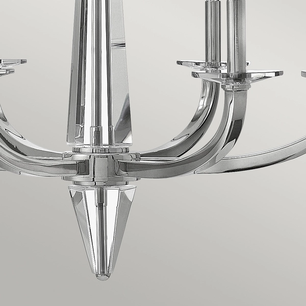 Pałacowy żyrandol QN-ASCHER6 kryształowy polerowany nikiel