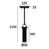Wisząca lampa metalowa York P01284BK Cosmolight tuba czarna srebrna