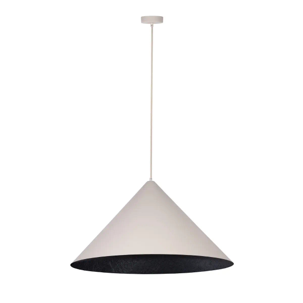 Metalowa lampa wisząca VESUVIO 41072 stożkowa beżowa czarna