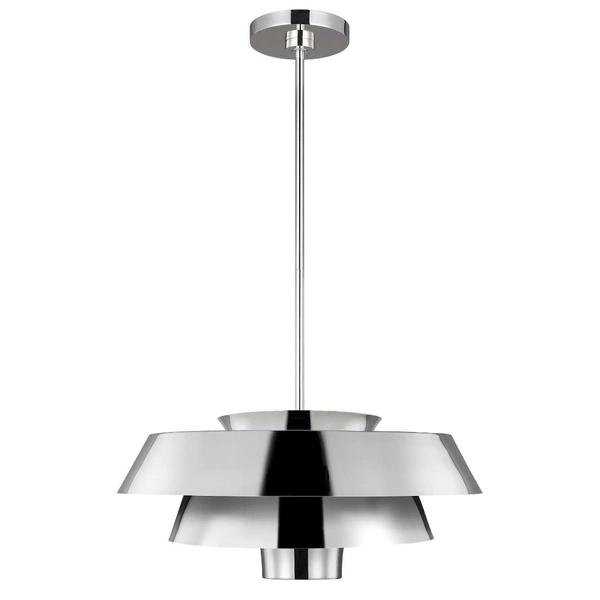 Wisząca LAMPA modernistyczna Brisbin FE-BRISBIN-PN Elstead FEISS okrągłą OPRAWA metalowy ZWIS designerski nikiel polerowany