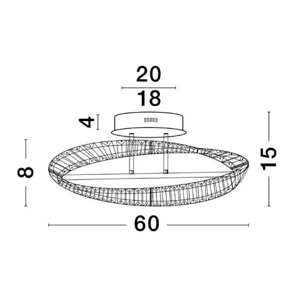Glamour lampa sufitowa BAUTA LE42911 LED 36W 3500k do salonu złota