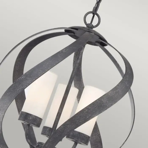 Wisząca lampa na łańcuchu Blacksmith QN-BLACKSMITH-3P-OBK IP44 czarny