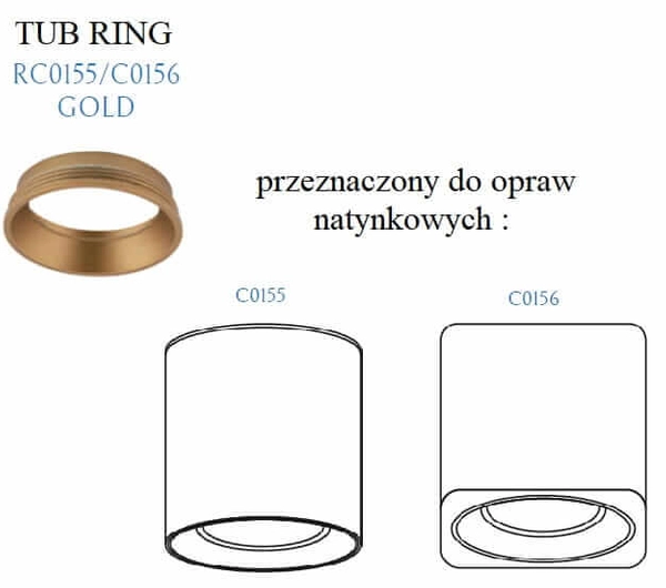 Pierścień ozdobny do lampy Tub RC0155/C0156 GOLD Maxlight okrągły złoty