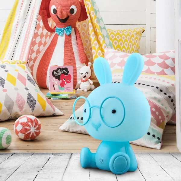 Stołowa lampka dekoracyjna KRÓLIK 327048 LED 2,5W USB dziecięca niebieska