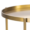 Metalowy stolik Moon DP-F80 brass Moos Home do salonu okrągły mosiądz