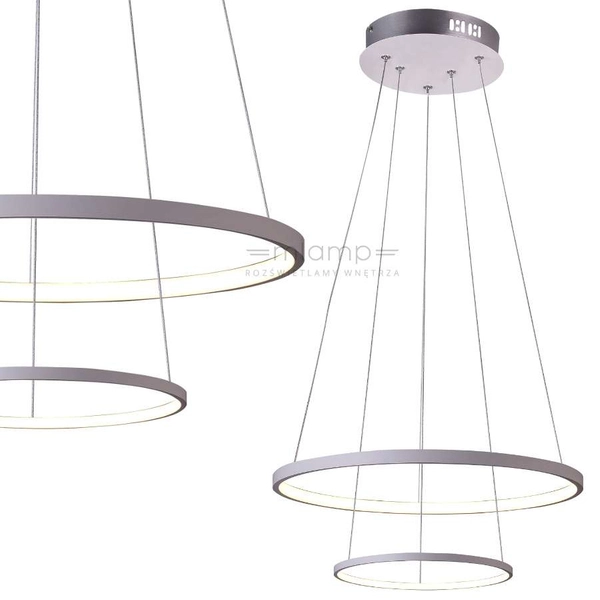 Lampa wisząca LUNE 32-64752 metalowa LED 40W 4000K pierścienie rings białe