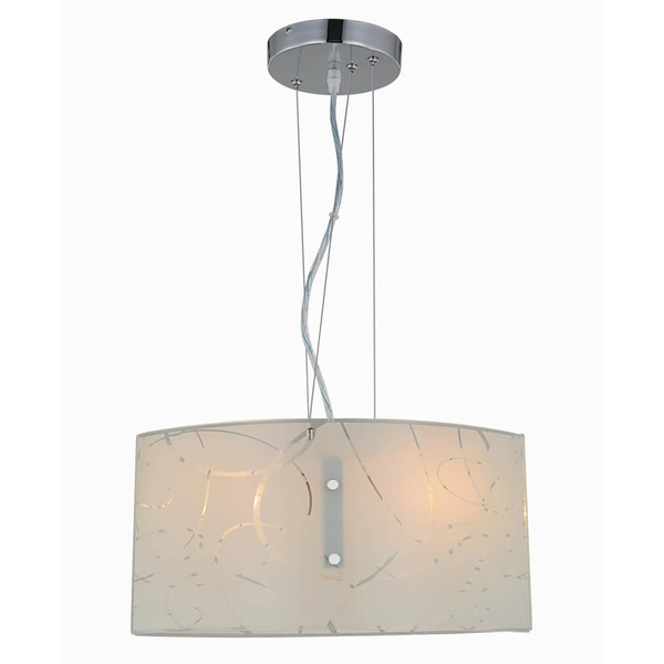Szklana lampa wisząca SPIRELLI 304400201 do jadalni nad wyspę biała