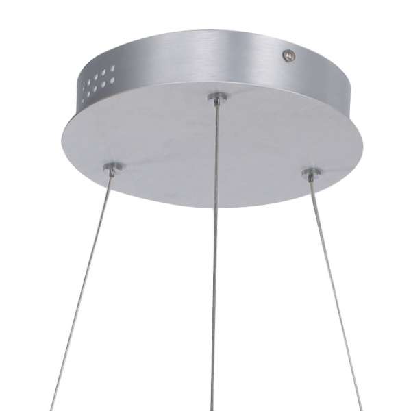 LAMPA wisząca VELAR MD16003097-1B SILVER Italux metalowa OPRAWA okrągła LED 60W 3000K zwis pierścień ring srebrny