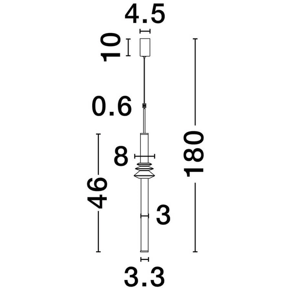 Zwisowa lampa tuba URUBICHA LE44688 LED 7W 3000K podłużna czarna