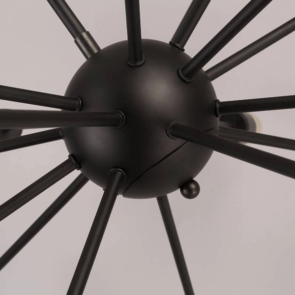 Lampa wisząca Retro LWS-18XE27 Abigali industrialna do salonu czarna