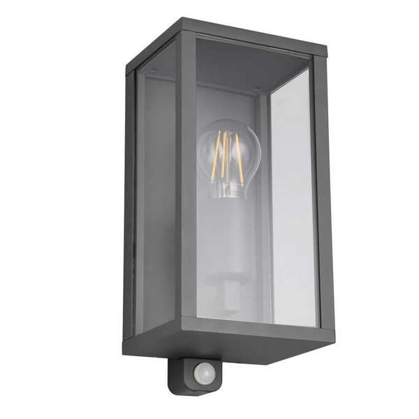 Elewacyjna lampa KORIEL DL142201869 lampion z czujnikiem ruchu antracyt