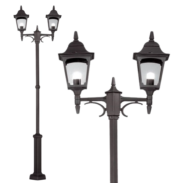 Lampa do ogrodu podwójna Chapel CP8-BLACK Elstead maszt czarna