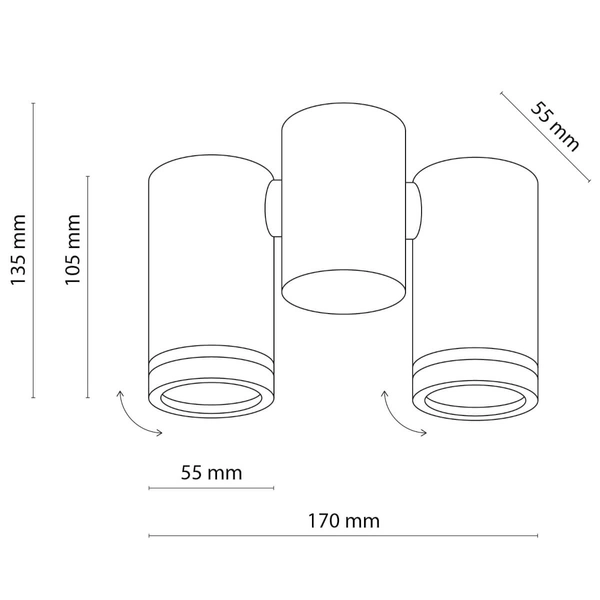 Lampa sufitowa do kuchni Jet 4352 sople rurki z regulacją biała