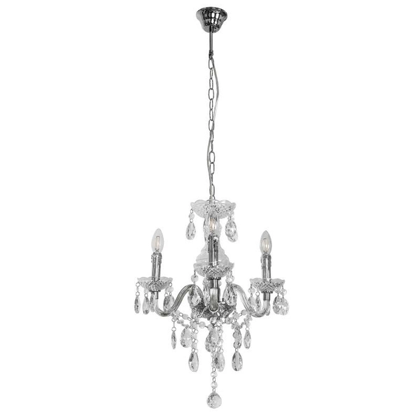 Świecznikowa lampa wisząca Whiz L.90690/3CLE zwis glamour chrom przezroczysty
